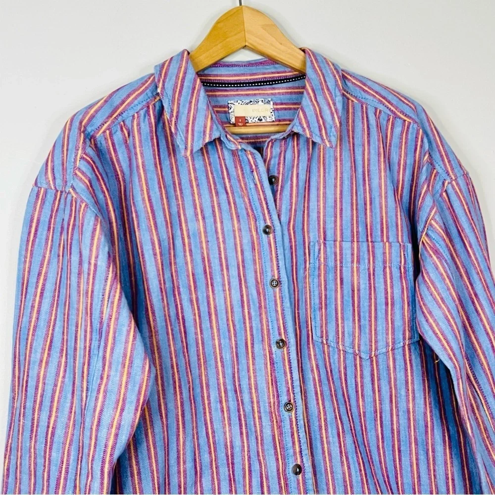 Anthropologie Pilcro Multicolor Striped Button Down Shirt size small - Picture 3 of 9